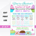 school pto teacher appreciation week invitation editable template
